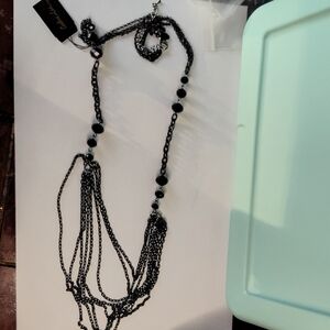 Cookie Lee Elegant Black Layered Necklace